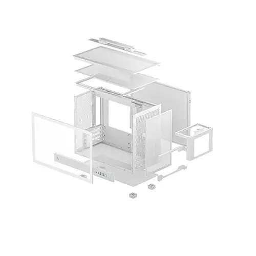 Deepcool CH160 PLUS Mini Tower M-ATX Computer Case (White) - 3