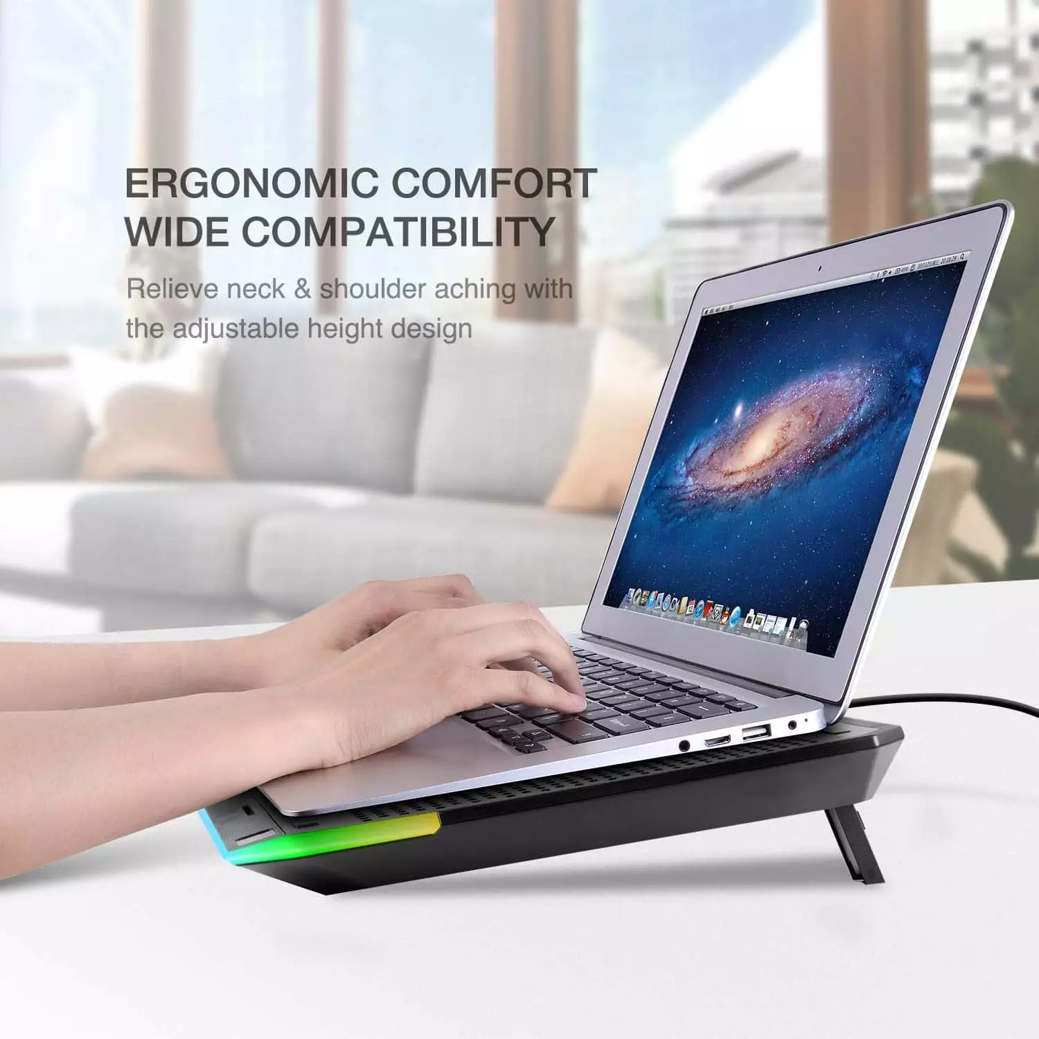 HAVIT F2073 Touch Control RGB Gaming Laptop Cooling Pad for 15.6-17 Inch Laptop - 3