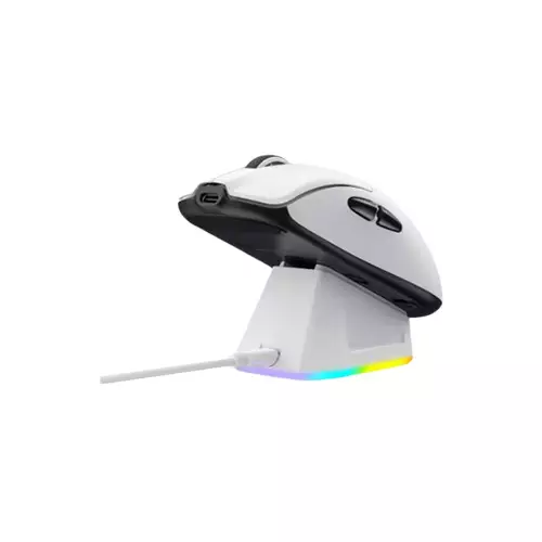 Havit Starblaze-2 H.KRAKEN Tri-mode White Gaming Mouse With RGB Charging Dock - 0