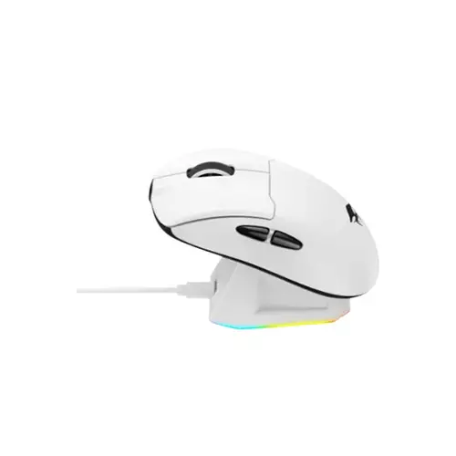 Havit Starblaze-2 H.KRAKEN Tri-mode White Gaming Mouse With RGB Charging Dock - 0