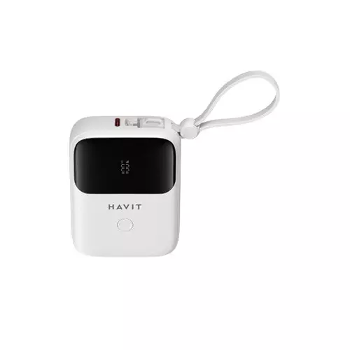 Havit PB5215 USB-C 10000mah Digital Display Power Bank With Lightning Cable - 1