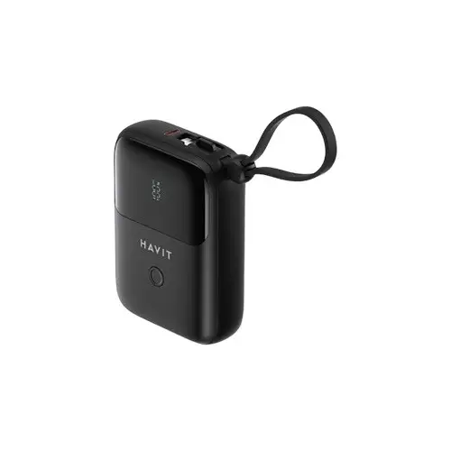 Havit PB5215 USB-C 10000mah Digital Display Power Bank With Lightning Cable - 2