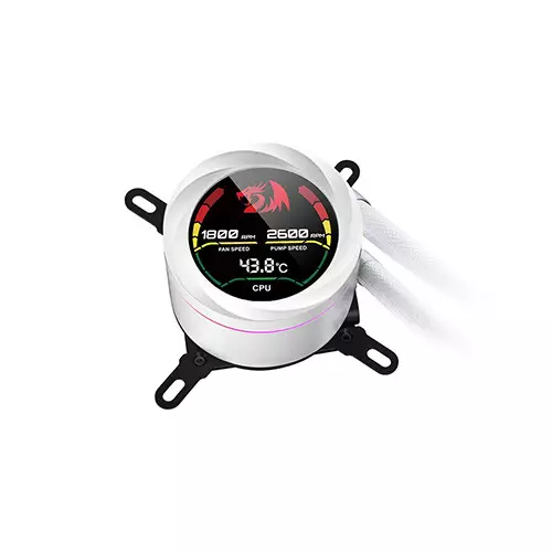 Redragon CCW-1019 RGB 240mm AIO Liquid CPU Cooler with Digital Display White - 2