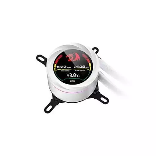 REDRAGON CCW-1017 360 CPU Liquid Cooler With Temperature Display 3x 12cm RGB Fans White - 1