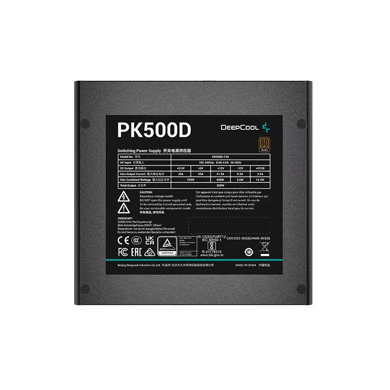 DEEPCOOL PK500D 500W 80 PLUS BRONZE CERTIFIED POWER SUPPLY - 1