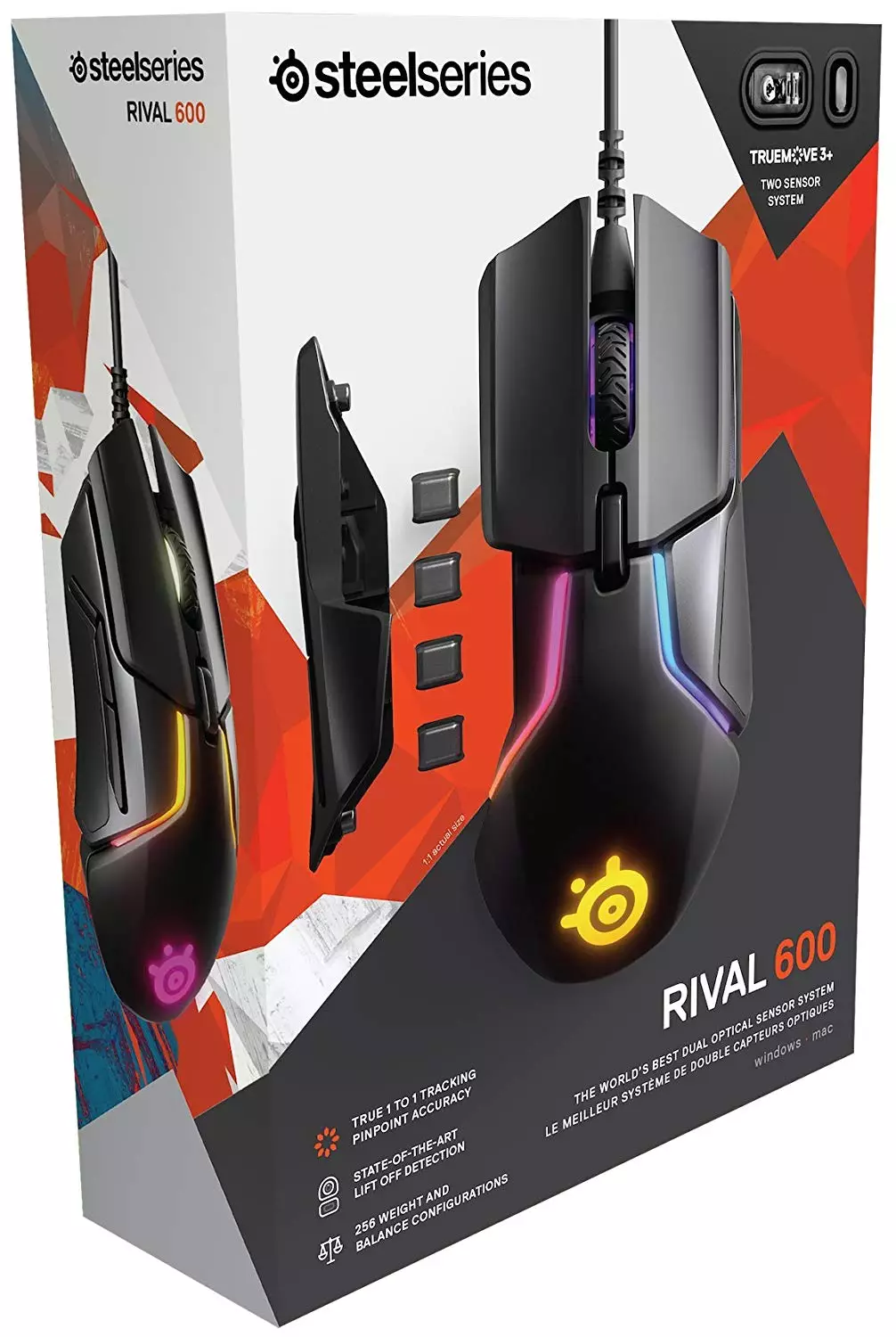 SteelSeries RIVAL 600 Dual Optical Sensor 12000 CPI Gaming Mouse - 4