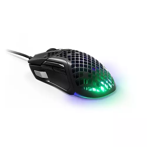 SteelSeries Aerox 5 Wired Holey RGB 18K DPI Ultra-lightweight Water-Resistant Design TrueMove Air Optical Sensor Gaming Mouse - 1