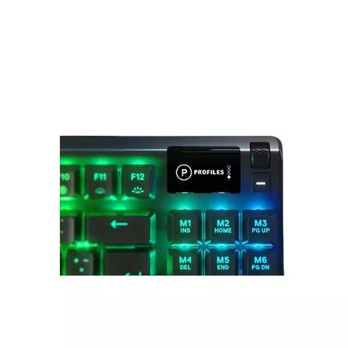 SteelSeries Apex 7 TKL Compact RGB Backlit Red Switch USB Passthrough and Media Controls Linear and Quiet Mechanical Gaming Keyboard with OLED Smart Display - 3