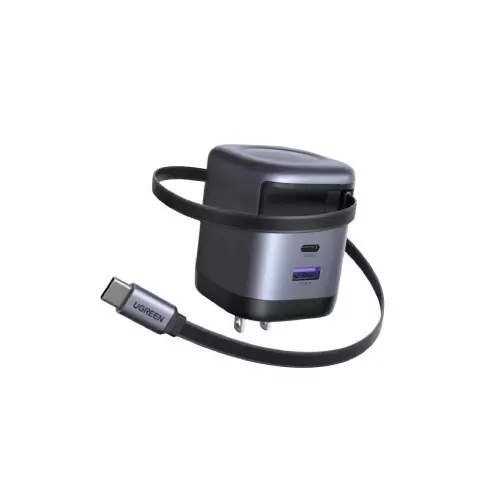 UGREEN 65W GaN Fast Charger with Retractable Cable - 1