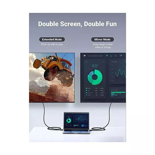 UGREEN DP101 (10204) 5M DP Male to HDMI Male Cable - 2