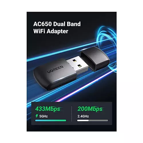 UGREEN CM448 (20204) AC650 11ac Dual Band USB Wifi Adapter - 2