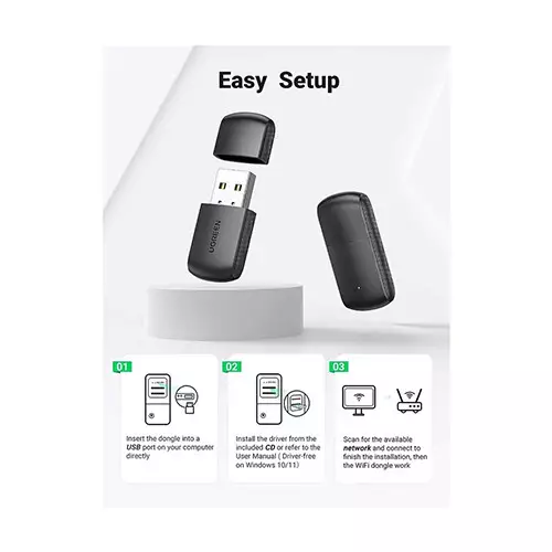 UGREEN CM448 (20204) AC650 11ac Dual Band USB Wifi Adapter - 3