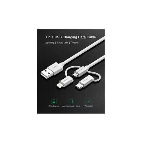 Ugreen US186 3-in-1 USB 2.0-A 1.5M Multifunction Cable - (50203) - 2