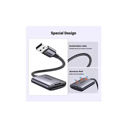 UGREEN CM401 USB-A to SD/TF Memory Card Reader (80887) - 1