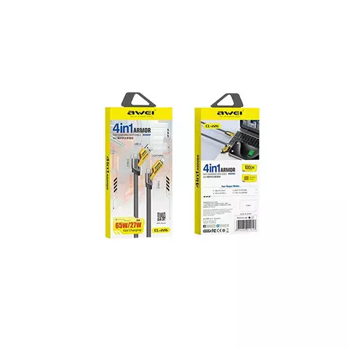 AWEI CL-226 4-in-1 65W Fast Charging Data Cable with 4 Plug Combo - 2