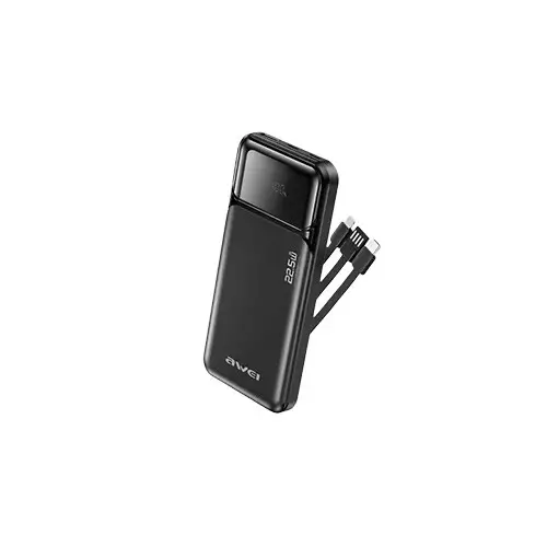 Awei PA-91 22.5W Fast Charging 10000 Power Bank with Built-in Cable
