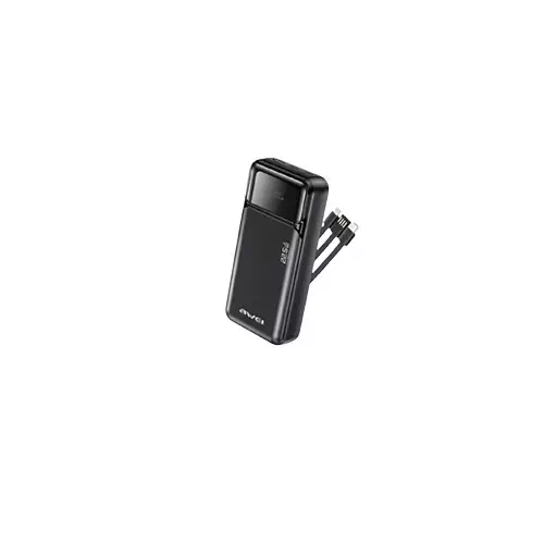 Awei PA‑93 22.5W Fast Charging 20000mAh Power Bank with Built‑in Dual Cables