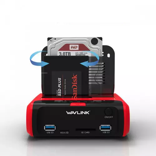 Wavlink WL-ST336A USB 3.0 to SATA Dual Bay External Hard Drive Docking Station - 1