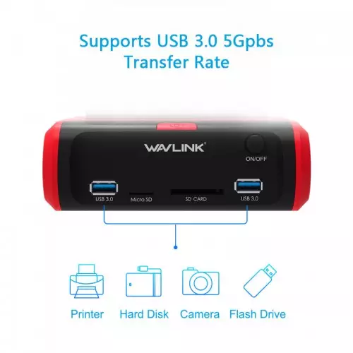 Wavlink WL-ST336A USB 3.0 to SATA Dual Bay External Hard Drive Docking Station - 2