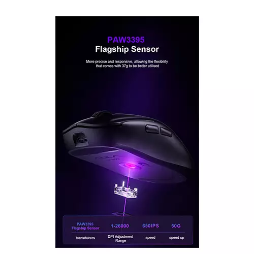 AULA SC800 PAW3395 26000 DPI 8Khz Tri-Mode Gaming Mouse (Black) - 1