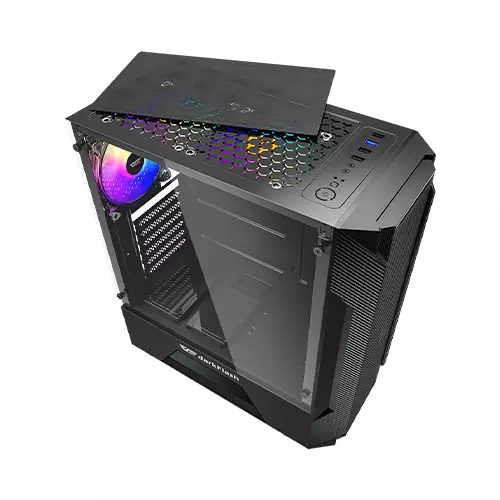 Aigo DarkFlash Leo RGB Mid Tower Tempered Glass ATX Case - 2