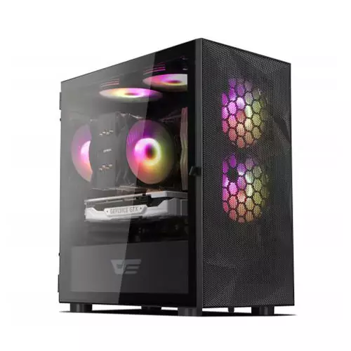 Aigo DarkFlash DLM21 MESH Tower Tempered Glass Micro-ATX Case - 1