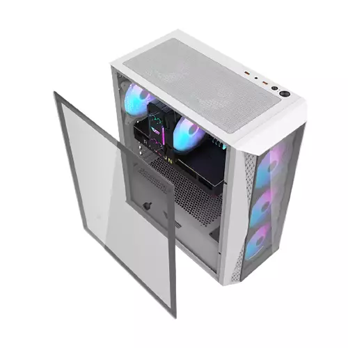 Aigo DarkFlash DK352 PLUS Tempered Glass ATX Case (WHITE) - 4
