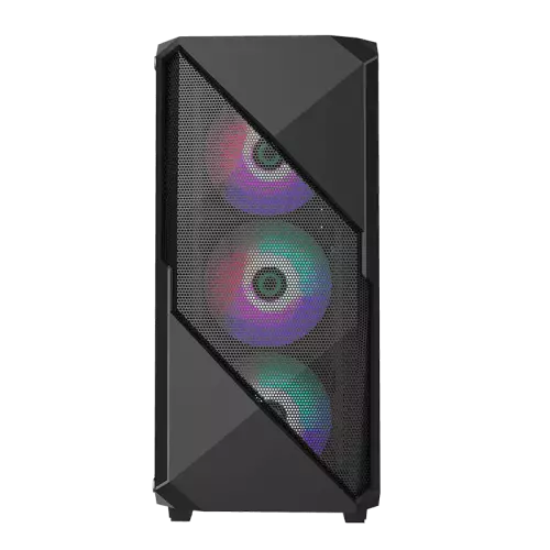 Gamemax Revolt 3606 Tempered Glass ATX ARGB Gaming Case (Black) - 1