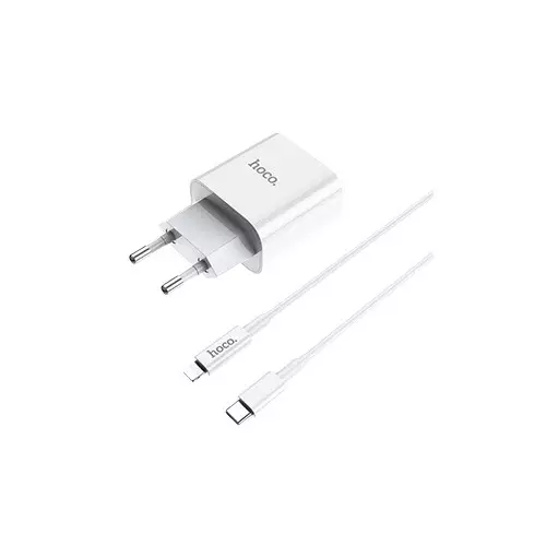 Hoco C76A Speed source PD3.0 EU Type-C output set White Wall charger with cable