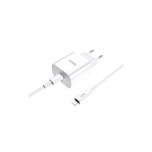 Hoco C76A Speed source PD3.0 EU Type-C output set White Wall charger with cable - 1