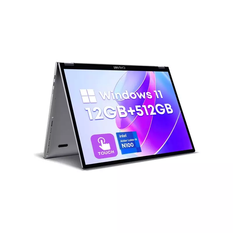 Chuwi Minibook X Intel Celeron N100 12GB RAM 512GB SSD 10.5 Inch FHD Touch IPS Display Grey Laptop - 1