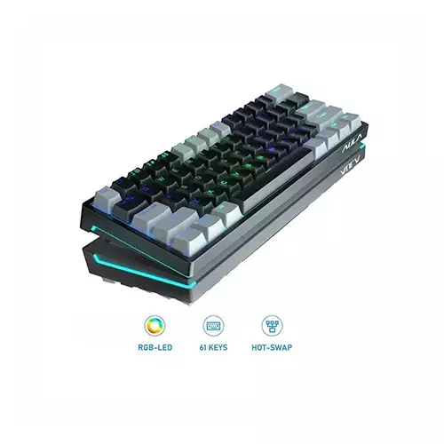 Aula F3261 RGB Hot Swap Blue Switch Wired Mechanical Gaming Keyboard (Gray Black) - 3