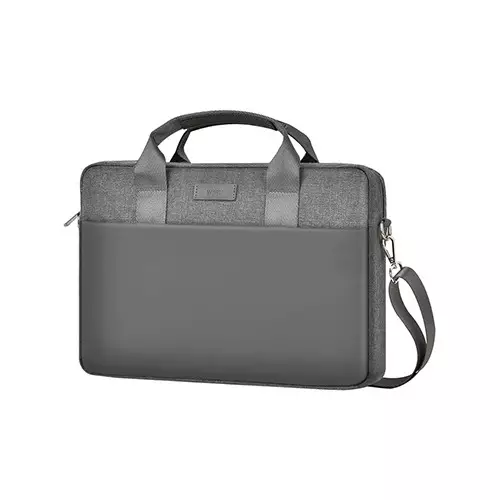 WIWU Minimalist 15.6-inch Gray Laptop Bag with Detachable Shoulder Strap - 1