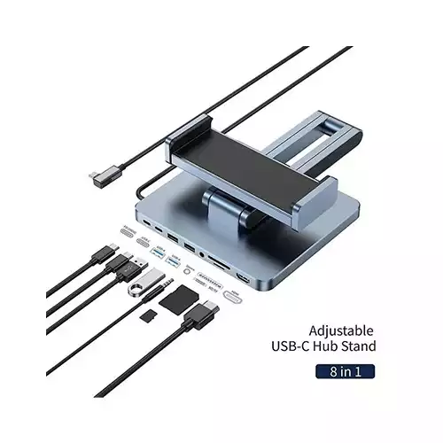 WIWU AH801 Aluminum Alloy Folding Tablet Stand with Docking Station