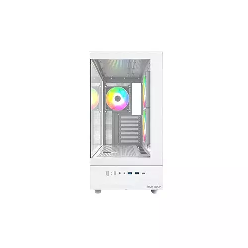 Montech XR Mid Tower ATX Desktop Gaming Case (White) - 4