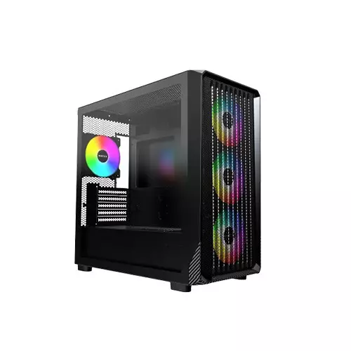Montech X5M ARGB Mid-Tower Micro-ATX Gaming Case (Black) - 5