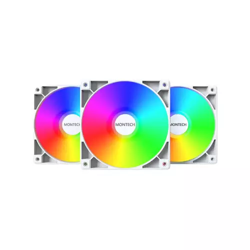 Montech GF120 ARGB PWM 3 in 1 Pack 120mm Casing Fan (White) - 2