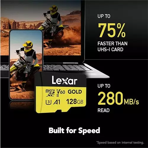 Lexar Professional GOLD 128GB microSDXC UHS-II Memory Card - 2