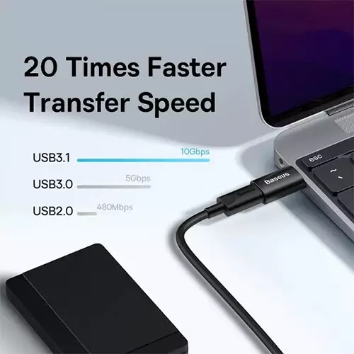 Baseus Ingenuity Series Mini USB-A 3.1 to USB Type-C OTG Converter - 2