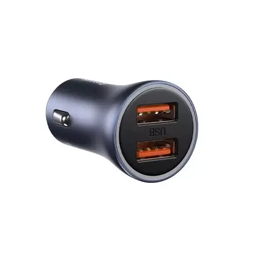 Baseus TZCCJD-B0G 40W Dual Port Mini Car Charger with Lightning Cable - 0
