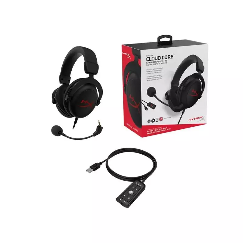 HYPERX CLOUD CORE 7.1 WIRED GAMING HEADPHONE BLACK - 3