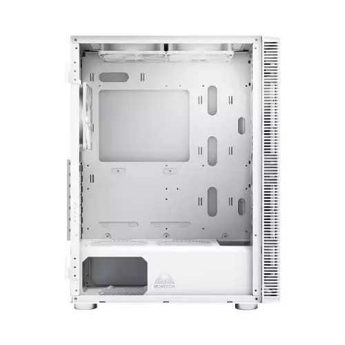 Montech X3 Mesh RGB Lighting Tempered Glass ATX Mid-Tower Gaming Case (White) - 2