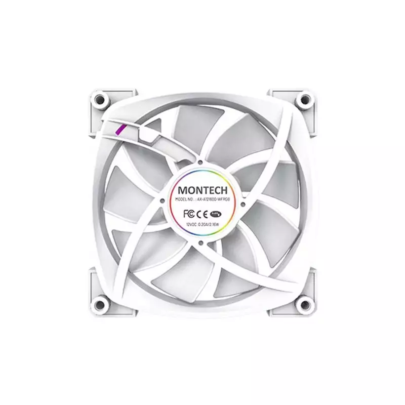 Montech AX120 PWM ARGB 120mm (1xFAN) Casing Cooling Fan (White) - 3