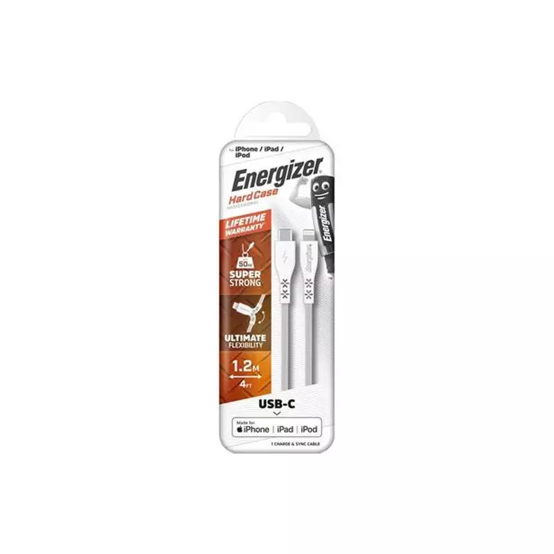 Energizer C41UBLIGWHT USB To Lightning 1.2M Cable - 1