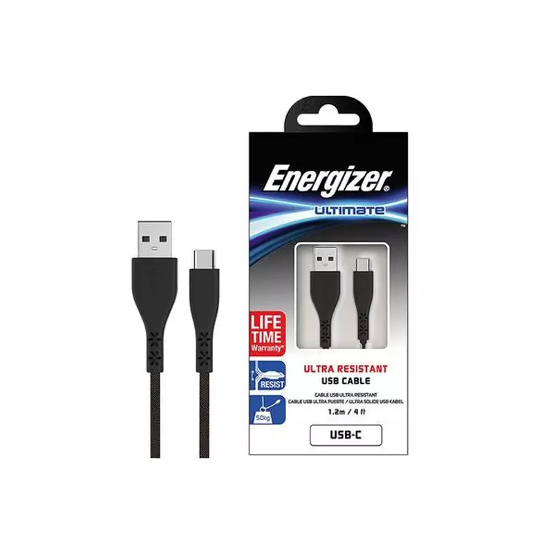 Energizer C410CGBK USB Type C 2.4A 1.2M Cable - 1