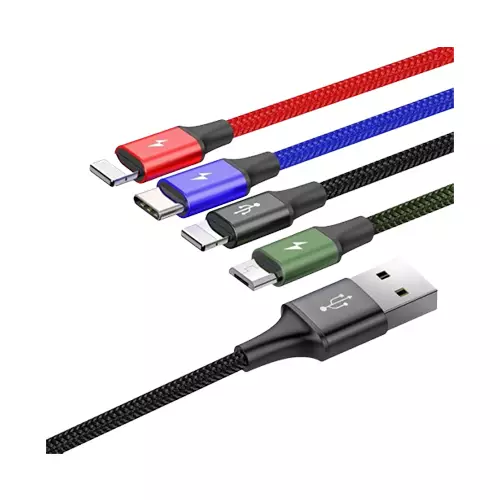 BASEUS CA1T4-B01 FAST 4-IN-1 CABLE FOR LIGHTNING+TYPE-C(2)+M - 1