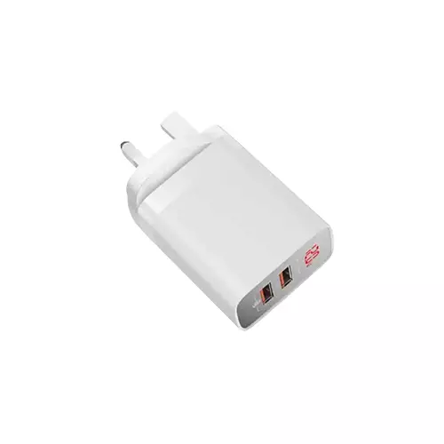 BASEUS CCJMHA-D02 MIRROR LAKE DUAL QC DIGITAL DISPLAY QUICK CHARGER (WHITE) - 2