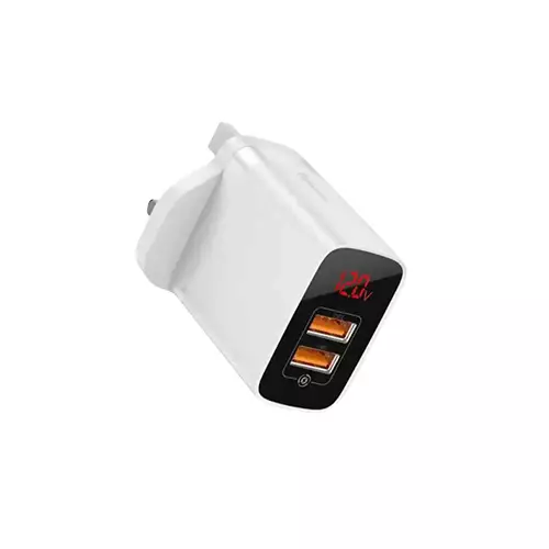 BASEUS CCJMHA-D02 MIRROR LAKE DUAL QC DIGITAL DISPLAY QUICK CHARGER (WHITE) - 3