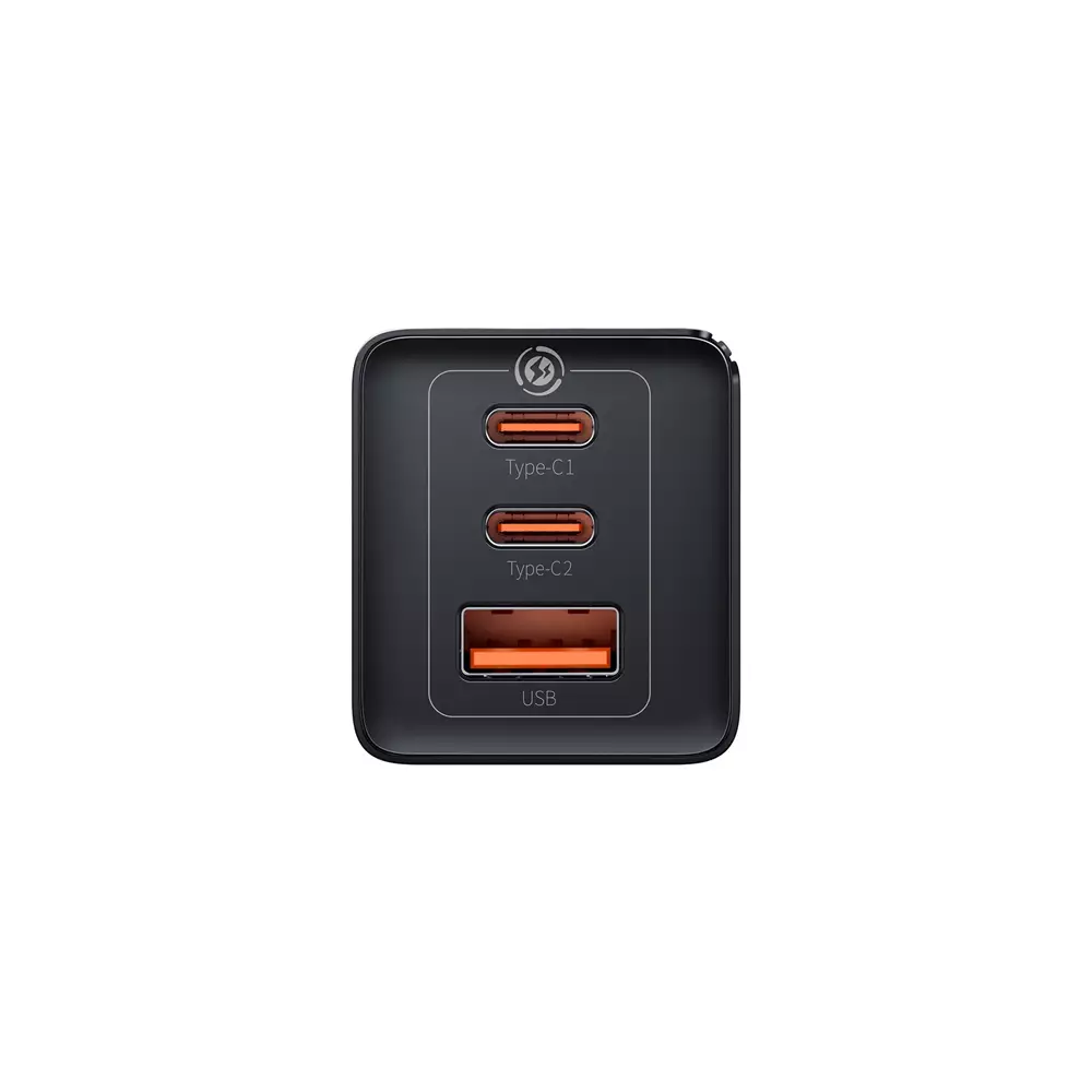 BASEUS GAN5 PRO 65W FAST CHARGER WITH 1xUSB 2xTYPE-C PORT - 1