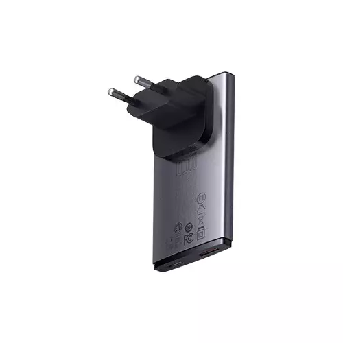 Baseus GaN5 Pro Ultra-Slim Fast Charger C+U 65W (Overseas Edition) Gray With Cable Type-C to Type-C 100W - 1